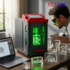 Máy khắc laser Xenios 2D/3D khắc lên lá cây, lên khối cầu pha lê, công nghệ laser Xanh lục ( Green ), công suất 5W, làm mát bằng khí